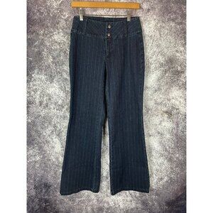 Esprit Jeans Womens 7 Vintage Stretch Wide Leg Pinstripe Denim Y2K Bareback